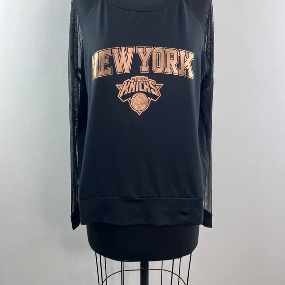 Touch Alyssa Milano New York Knicks Basketball Jersey Black Mesh Gold Sz XL NEW - Picture 4 of 13